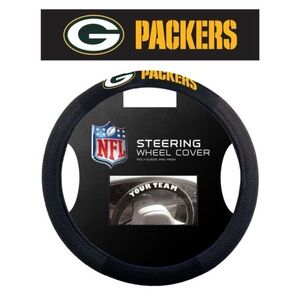 NFL Green Bay Packers Black Steering Wheel Cover -